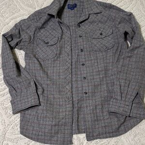 Pendleton Gray Plaid Lightweight Wool Shirt